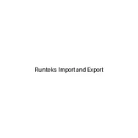 Runteks  Import And Export