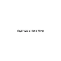 Royer Asia – Hong-Kong