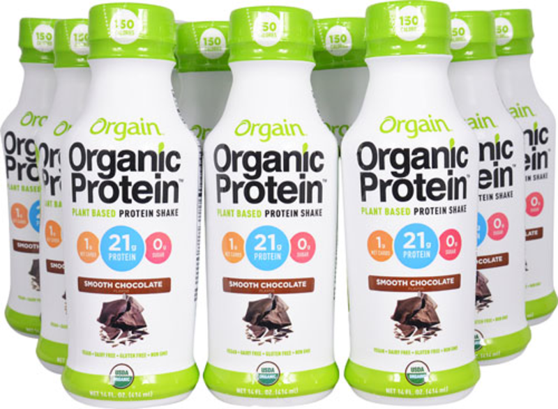 The Orgain Plant-Based Protein Shake Smooth Chocolate -- 12 Bottles product image