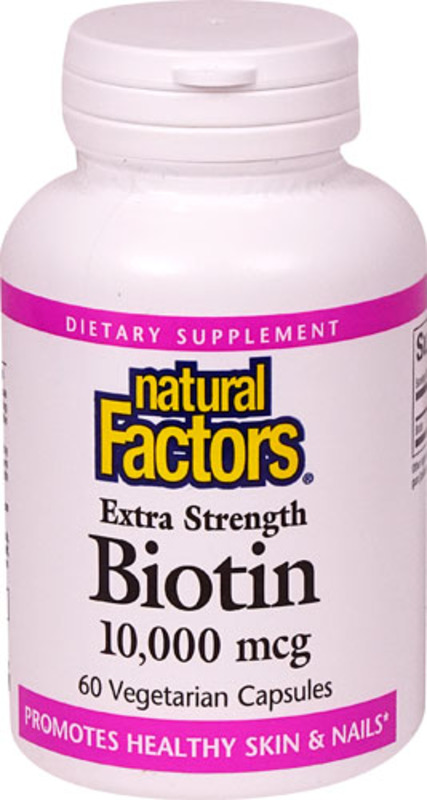 The Natural Factors Extra Strength Biotin -- 10000 mcg - 60 Vegetarian Capsules product image