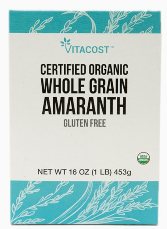 The Vitacost Certified Organic Whole Grain Amaranth Gluten Free and GMO -- 16 oz (1 Lb) 453g product image