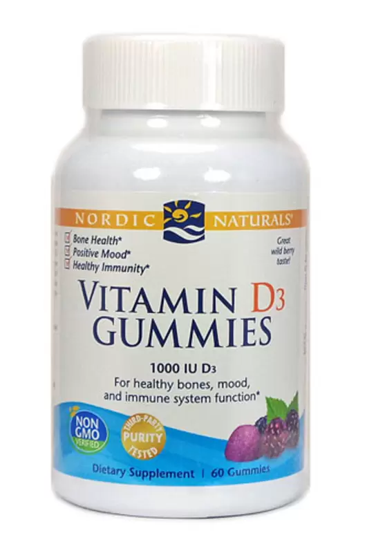 Nordic Naturals Vitamin D3 Gummies Wild Berry 1000 IU 60 Gummies