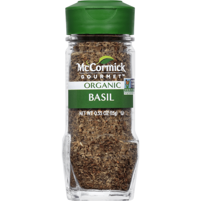 The McCormick Gourmet Organic Basil Leaves, 0.55 oz product image