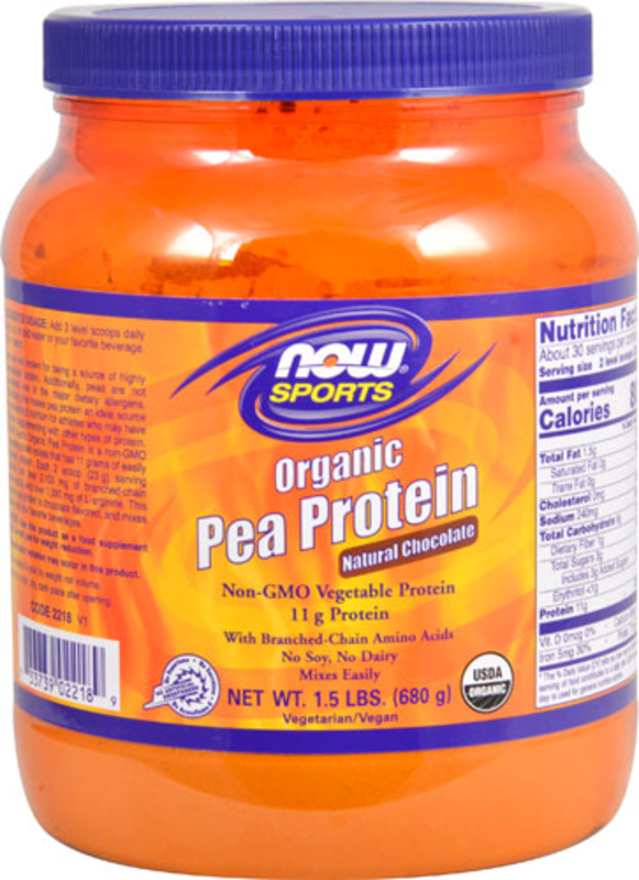 The NOW Sports® Organic Pea Protein Natural Chocolate -- 1.5 lbs product image