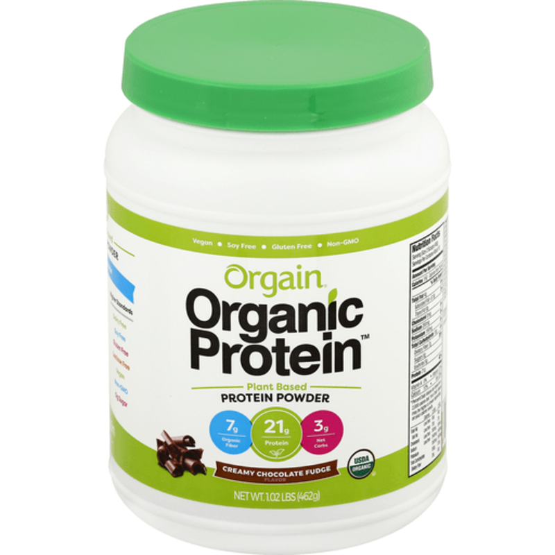 The Orgain Organic Protein Protein Powder, Plant Based, Creamy Chocolate Fudge Flavor product image